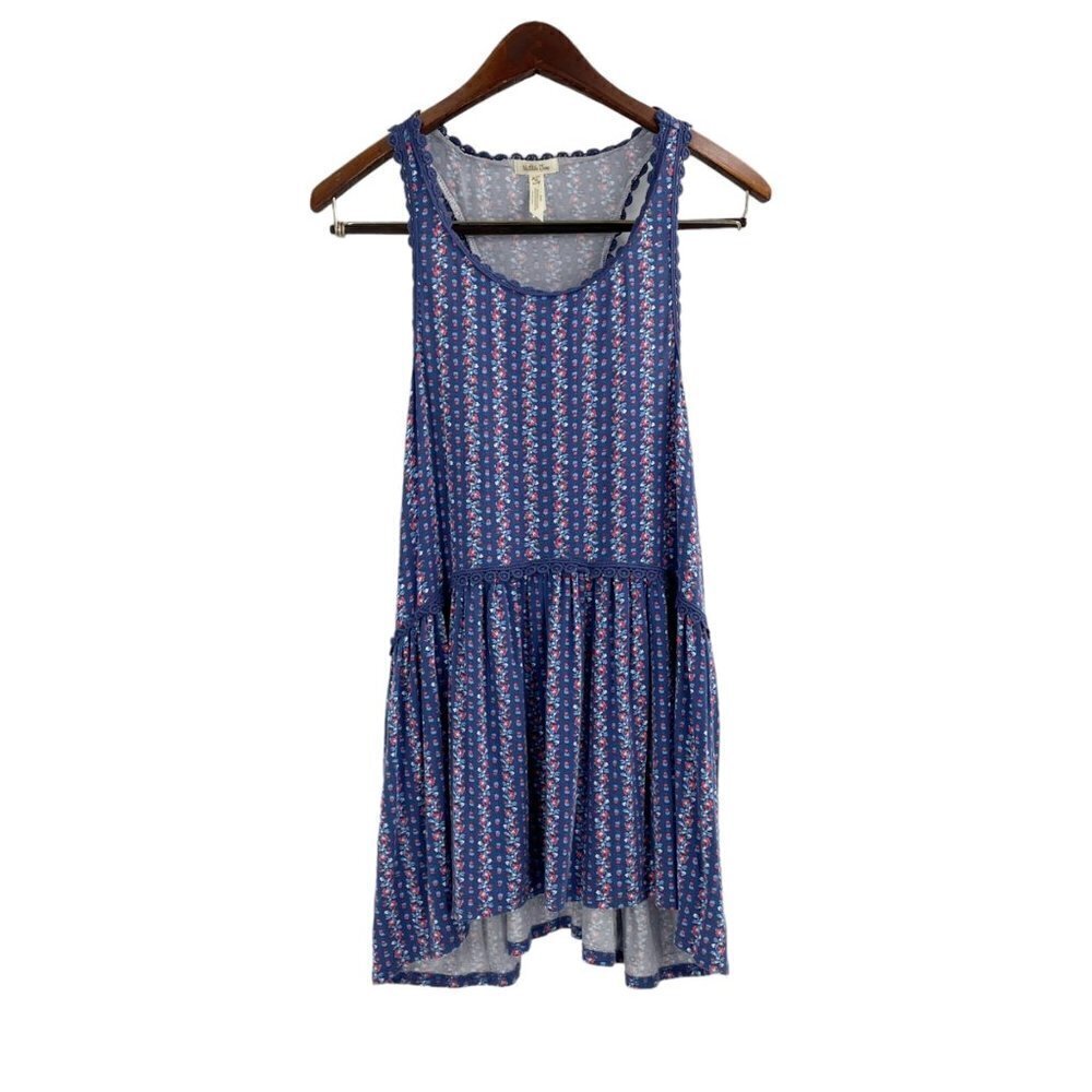 Matilda Jane Beyond The Horizon Blue Floral Tank Top Tunic Womens Size Medium
